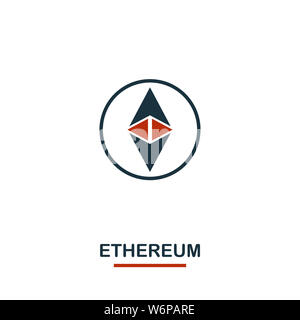 Ethereum icona. Creative due colori design dalla moneta crypto raccolta di icone. Pittogramma di semplice ethereum icona per web design, applicazioni software, stampare Foto Stock