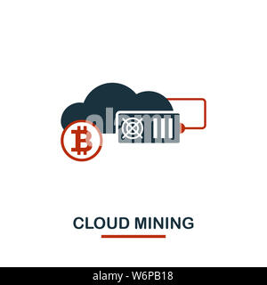 Cloud icona di data mining. Creative due colori design dalla moneta crypto raccolta di icone. Pittogramma di semplice cloud icona di data mining per il web design, applicazioni software Foto Stock