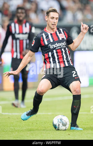 Francoforte, Deutschland. 02Aug, 2019. Francoforte sul Meno (F) - FC Flora Tallinn (Flora) 2: 1, su 01.08. 2019 a Francoforte, in Germania. | Utilizzo di credito in tutto il mondo: dpa/Alamy Live News Foto Stock