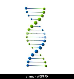 3d realistica la struttura del DNA e la relativa icona. Molecola vettoriale Illustrazione Vettoriale