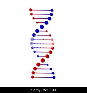 3d realistica la struttura del DNA e la relativa icona. Molecola vettoriale Illustrazione Vettoriale