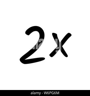2x icona segno. più veloce il simbolo . Modello per la progettazione Illustrazione Vettoriale