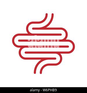 Digestione umana icona tratto isolato . Modello per la progettazione Illustrazione Vettoriale