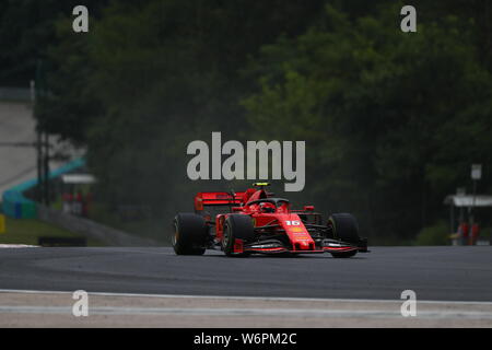 Budapest, Ungheria. 02Aug, 2019. #16 Charles Leclerc, la Scuderia Ferrari. GP di Ungheria, Budapest 2-4 agosto 2019. Credit: Indipendente Agenzia fotografica/Alamy Live News Foto Stock