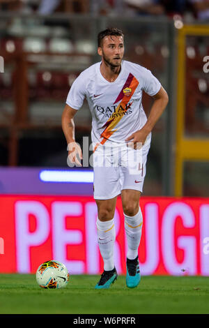 Bryan Cristante (Roma) durante la pre-stagione amichevole tra Perugia 1-3 Roma a Renato Curi Stadium il 31 luglio 2019 a Perugia, Italia. (Foto di Maurizio Borsari/AFLO) Foto Stock