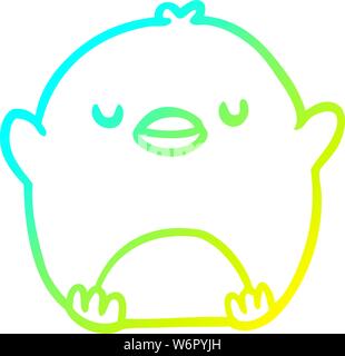 Gradiente a freddo la linea di disegno di un attraente pinguino Illustrazione Vettoriale
