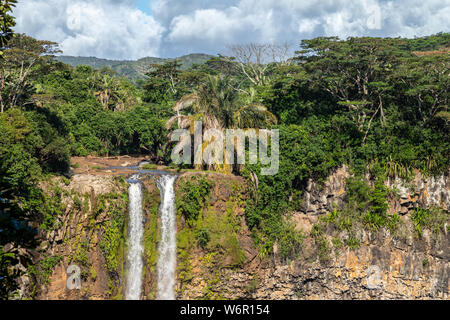 Chamarel cascata sull'isola Mauritius, Oceano Indiano Foto Stock