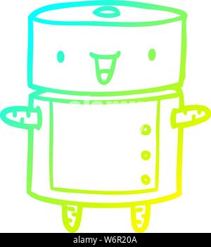 Gradiente a freddo il disegno di un simpatico robot Illustrazione Vettoriale