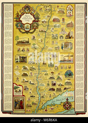 Mappa della Valle del Fiume Hudson 1937 Foto Stock