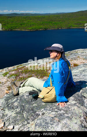 Braccio di nord-est Vista da Mill Cove Lookout Trail vertice, Terra Nova National Park, Terranova e Labrador, Canada Foto Stock