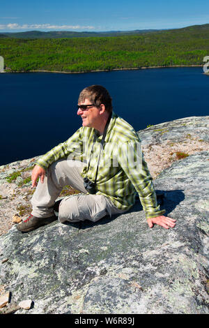 Braccio di nord-est Vista da Mill Cove Lookout Trail vertice, Terra Nova National Park, Terranova e Labrador, Canada Foto Stock