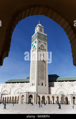 Casablanca, Marocco: Marzo 01, 2019:moschea Hassan II a Casablanca, in Marocco in vista dall'esterno della moschea, Africa. Foto Stock