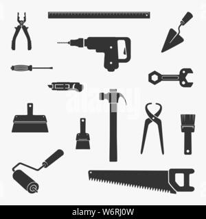 Lo strumento di lavoro del set di caratteri illustrazione vettoriale Illustrazione Vettoriale