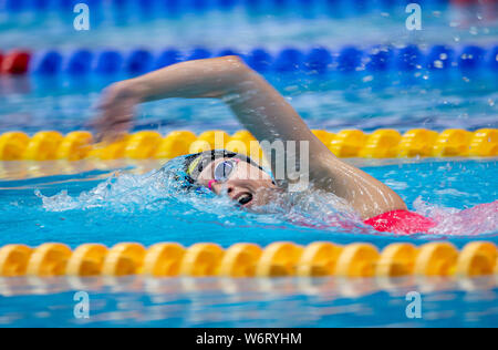 Berlino, Deutschland. 02Aug, 2019. Sarah KOEHLER (Köhler) (SG Francoforte) azione. Vorlauf 400m Freestyle donne su 02.08.2019 tedesco Nuoto Campionati 2019, dal 01.08. - 04.08.2019 a Berlino e in Germania. | Utilizzo di credito in tutto il mondo: dpa/Alamy Live News Foto Stock