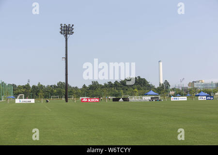 Fukushima, Giappone. 2 agosto, 2019. Una vista generale del J-villaggio National Training Centre è visto come parte della ''Tohoku Media Tour: Fukushima corso'' dell'evento. L'evento annuale organizzato dal Governo Metropolitano di Tokyo (TMG) mostra i tentativi di recupero a Fukushima area interessata dal 2011 Grande Oriente giappone terremoto. Credito: Rodrigo Reyes Marin/ZUMA filo/Alamy Live News Foto Stock