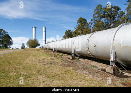 Tarraleah Power Station è una centrale idroelettrica ubicata nella regione degli altopiani. Esso è azionato da Hydro Tasmania. Foto Stock