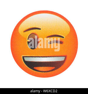 Winking Emoticon di faccia Foto Stock