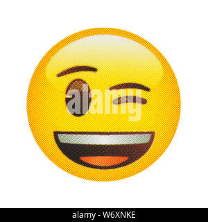 Winking Emoticon di faccia Foto Stock