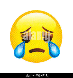 In lacrime emoticon Foto Stock