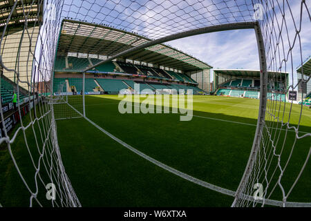 Il 3° agosto 2019, Easter Road Stadium, Leith, Edimburgo, Scozia; Scottish Premiership Hibernian Football Club versus St Mirren; vista generale di una soleggiata Easter Road Stadium Foto Stock