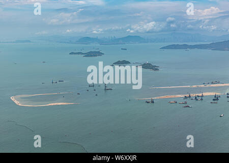 Vista aerea della pista sito in costruzione Foto Stock