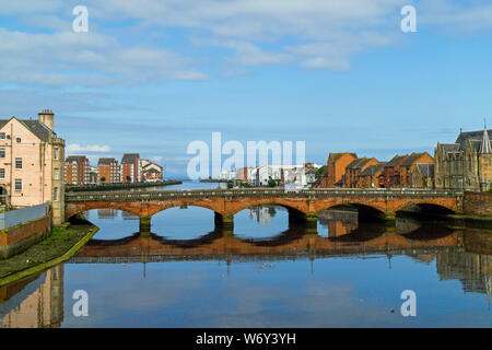 Nuovo ponte, completato nel 1789 da Alexander Stevens, Ayr,South Ayrshire,Scozia,UK Foto Stock