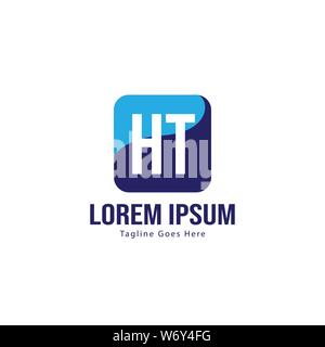 Iniziale logo HT Modello con telaio moderno. HT minimalista lettera logo illustrazione vettoriale design Illustrazione Vettoriale