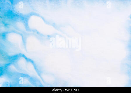 Acquerello blu e bianco verniciato di colore sfondo texture Foto Stock