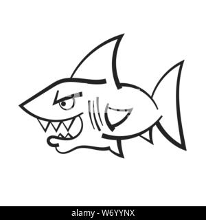 Cartoon arrabbiato Shark Mascotte per il tuo design e le esigenze Illustrazione Vettoriale