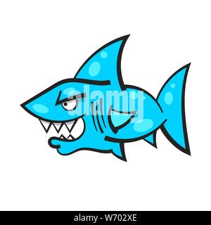 Cartoon arrabbiato Shark Mascotte per il tuo design e le esigenze Illustrazione Vettoriale