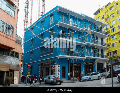 Blue House - Grado I edificio storico - a Wan Chai, Hong Kong Foto Stock