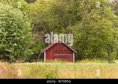 Vecchio cortile sauna, isola di Hailuoto,Nord Pohjanmaa, Finlandia Foto Stock