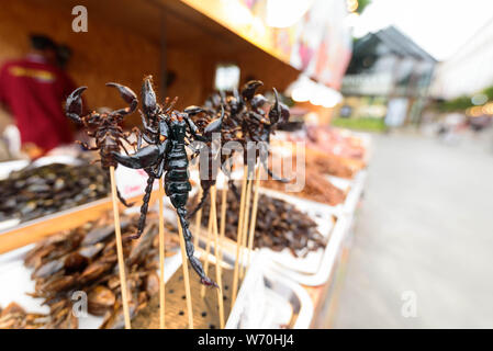 Fritte Scorpion per mangiare Foto Stock