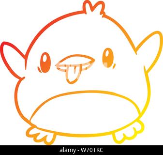 Gradiente di caldo la linea di disegno di un attraente pinguino Illustrazione Vettoriale