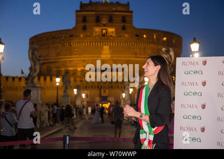 Roma, Italia. 03 Ago, 2019. Sindaco di Roma Virginia Raggi Credito: Matteo Nardone/Pacific Press/Alamy Live News Foto Stock