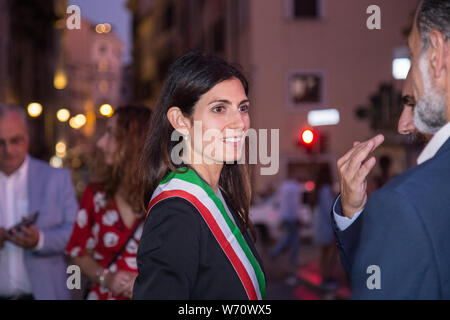 Roma, Italia. 03 Ago, 2019. Sindaco di Roma Virginia Raggi Credito: Matteo Nardone/Pacific Press/Alamy Live News Foto Stock