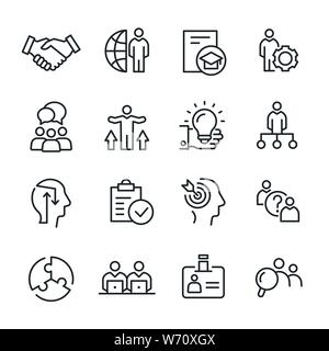 Icone vettoriali set di business consulting. Illustrazione Vettoriale