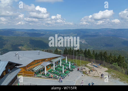 Stazione a monte della funivia, grande Arber, Foresta Bavarese, Baviera, Germania Foto Stock