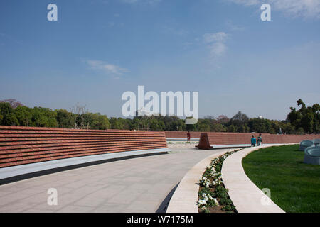 Nome etichetta del soldato Morto in guerra per visitare la gente in National War Memorial India chiamato il Chakra Amar o cerchio di immortalità il 18 marzo 2019 in Foto Stock