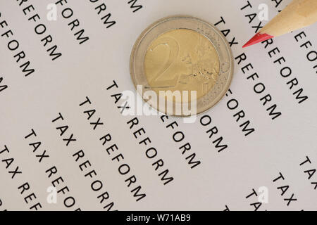 Immagine dell'icona sulla riforma fiscale. Foto Stock
