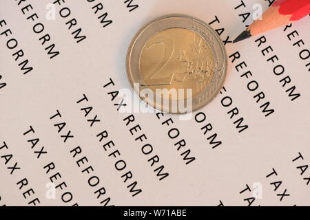 Immagine dell'icona sulla riforma fiscale. Foto Stock