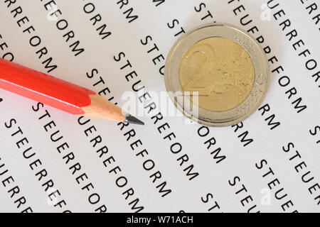 Immagine dell'icona sulla riforma fiscale. Foto Stock