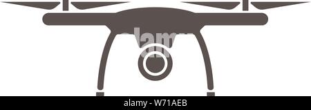 Semplice piatto bianco e nero icona drone illustrazione vettoriale Illustrazione Vettoriale