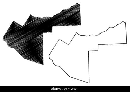 Woqooyi Galbeed regione (Repubblica federale della Somalia, Corno d Africa) mappa illustrazione vettoriale, scribble schizzo Maroodi Jeex mappa Illustrazione Vettoriale