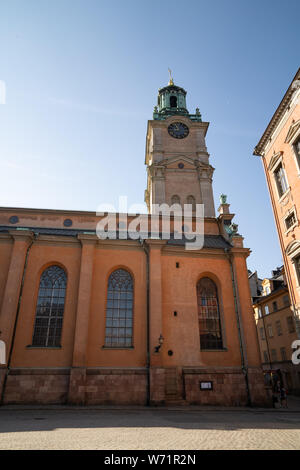 La grande chiesa (Storkyrkan), ufficialmente la Chiesa di San Nicola (Sankt Nikolai kyrka) Stoccolma, Svezia Foto Stock