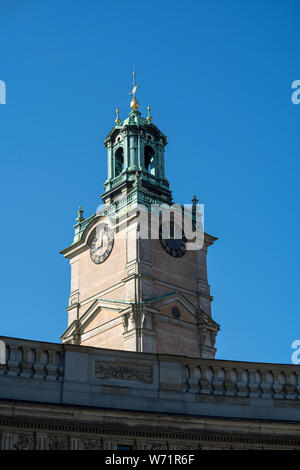 La grande chiesa (Storkyrkan), ufficialmente la Chiesa di San Nicola (Sankt Nikolai kyrka) Stoccolma, Svezia Foto Stock