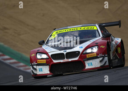 Longfield, Regno Unito. 04 Ago, 2019. Secolo Motorsport BMW M6 GT3 con driver parafango Angus & Jack Mitchell durante il Campionato British GT Brands Hatch a Brands Hatch, Longfield, in Inghilterra il 4 agosto 2019. Foto di Jurek Biegus. Credit: UK Sports Pics Ltd/Alamy Live News Foto Stock