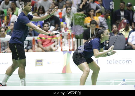 L'histoire d'amour entre Maurice et le badminton aux JIOI iniziare en 1979, lorsque les Mauriciens ont fait tabella rase sur toutes les médailles d'or Foto Stock