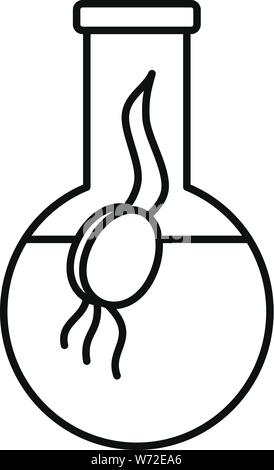 Sementi geneticamente modificate e la relativa icona. Delineare sementi geneticamente modificate icona vettoriali per il web design isolato su sfondo bianco Illustrazione Vettoriale