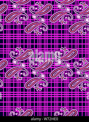 Paisley pattern floreali ornamenti tradizionali etnica Foto Stock